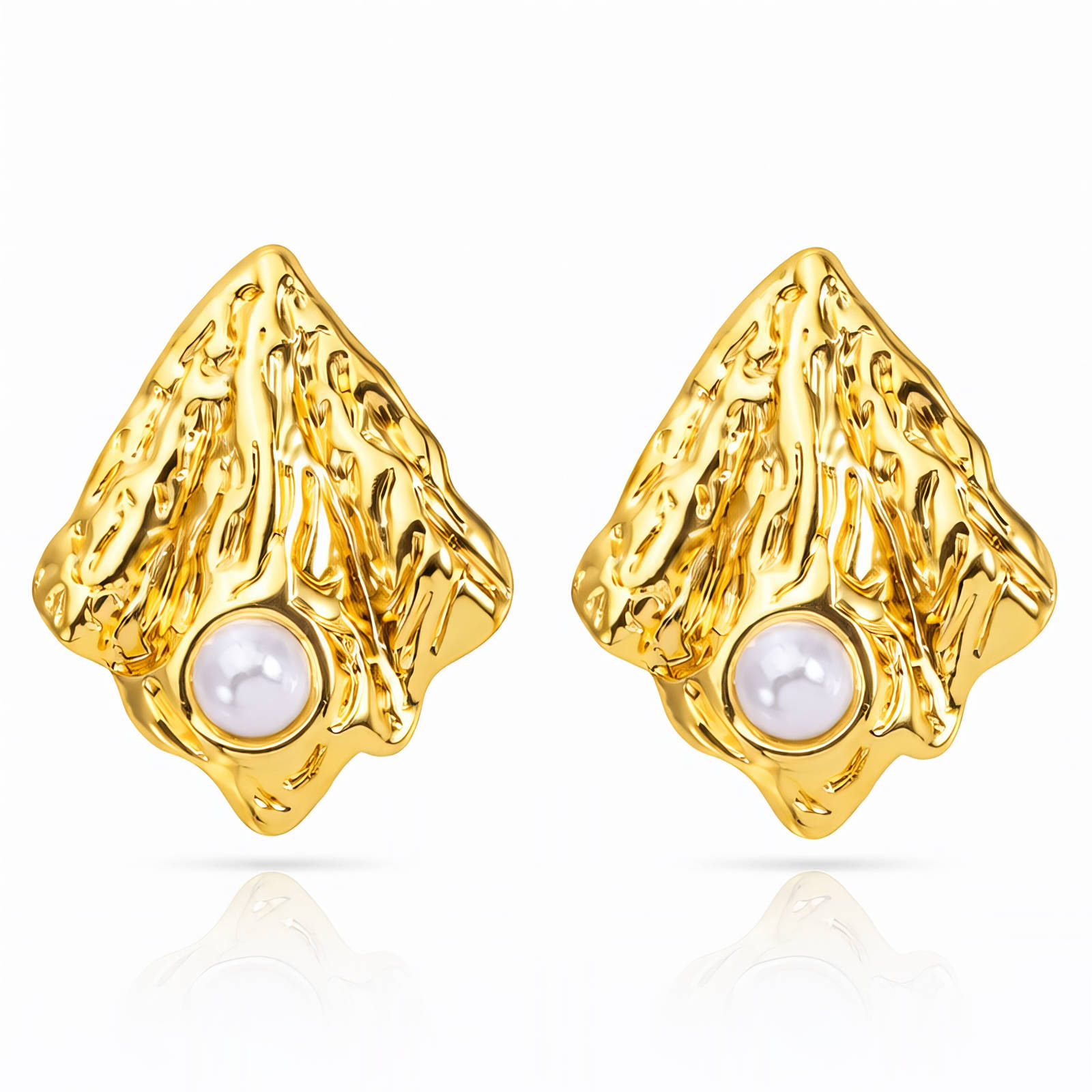 Gold Plated Pearl Earrings