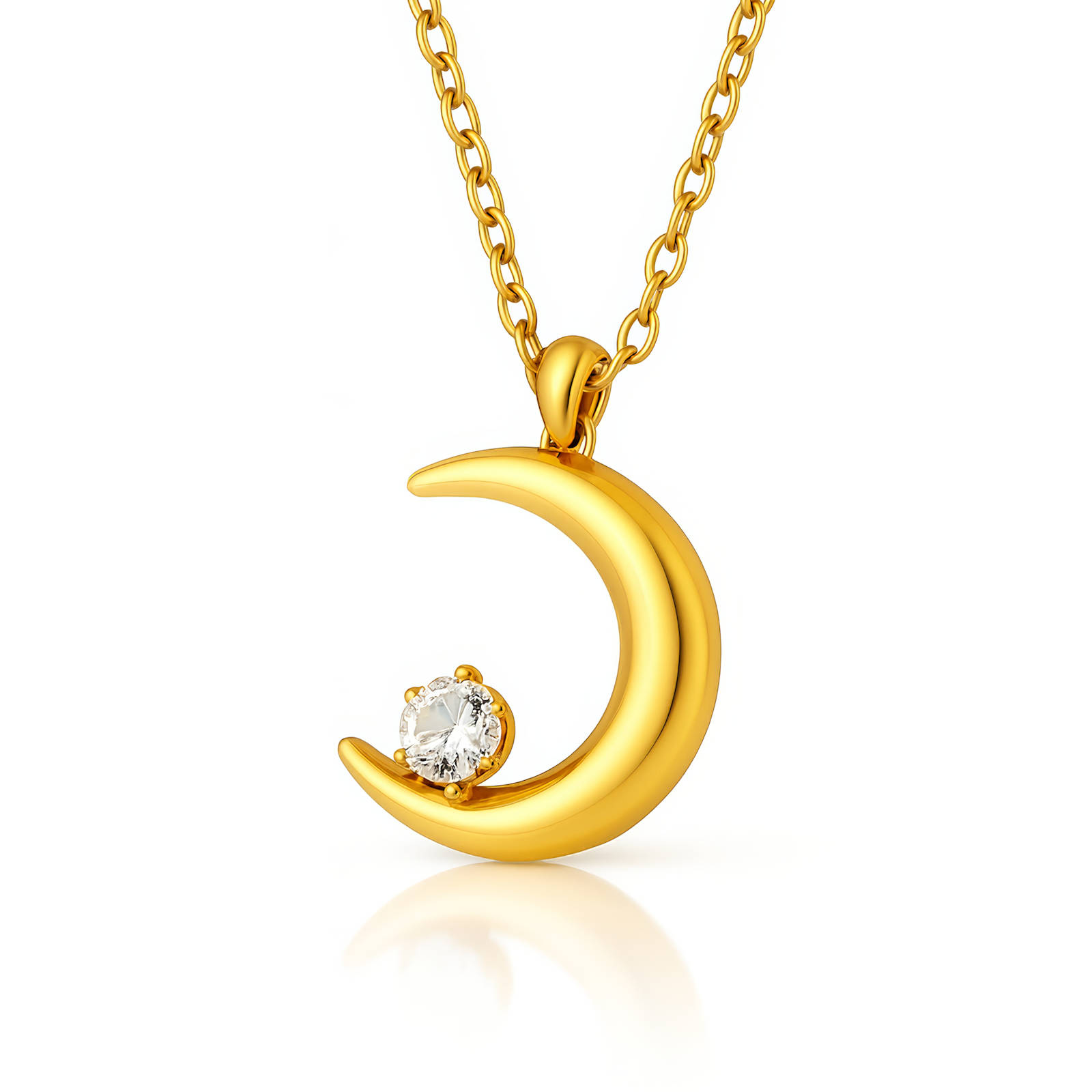 Gold Crescent Moon Necklace