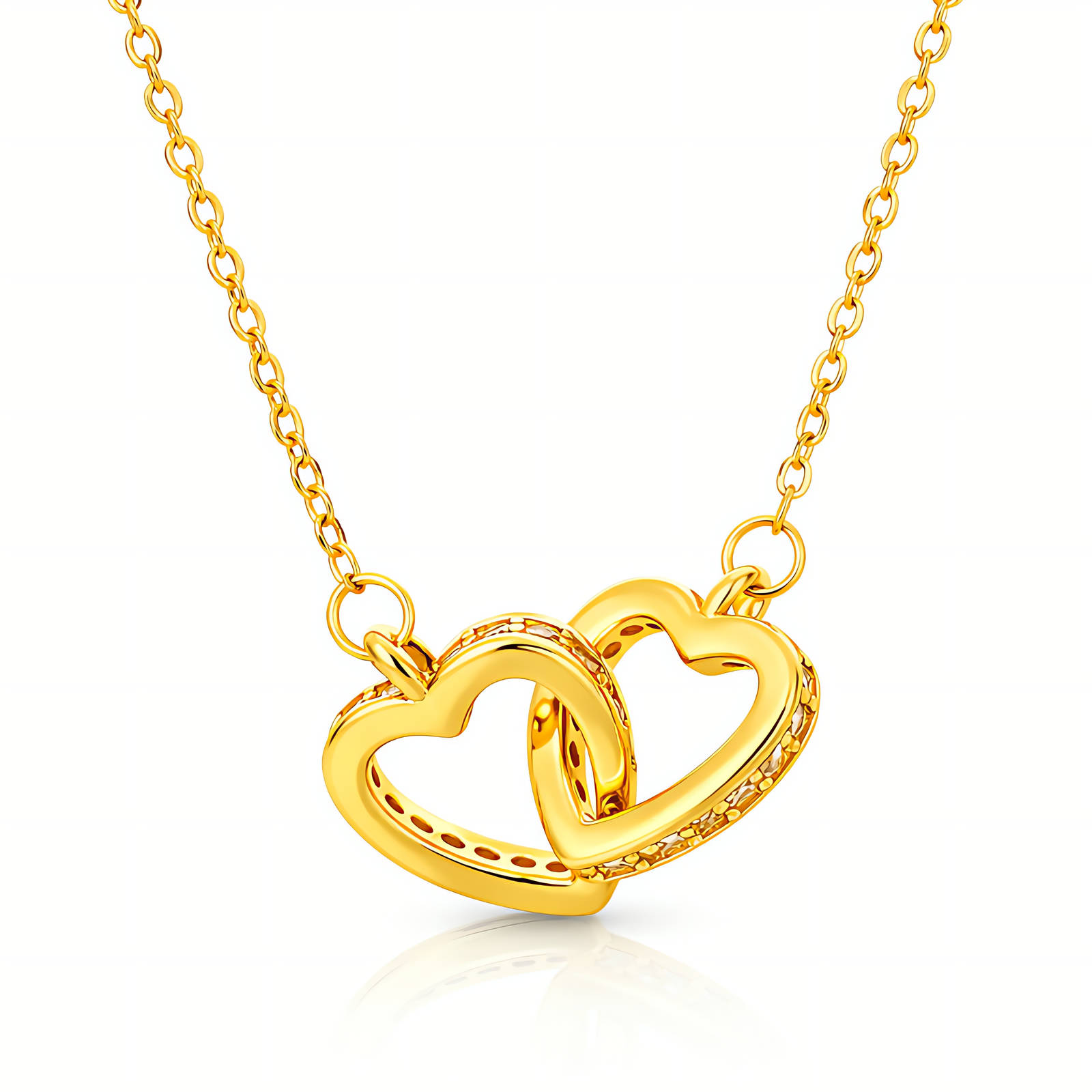 Interlocking Heart Gold Necklace