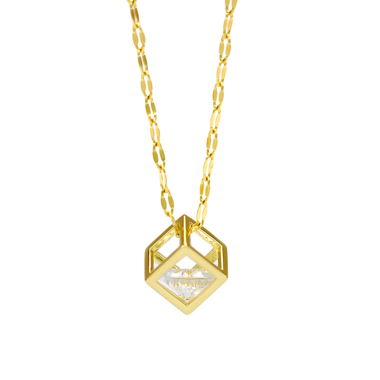 Geometric Gold Pendant Necklace