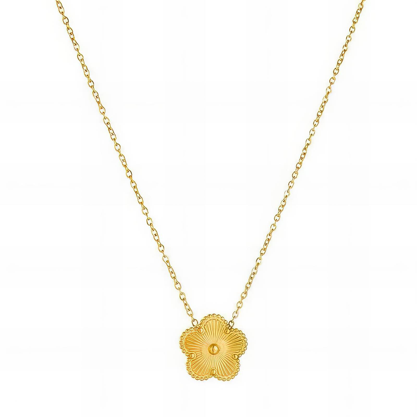 Gold Flower Pendant Necklace