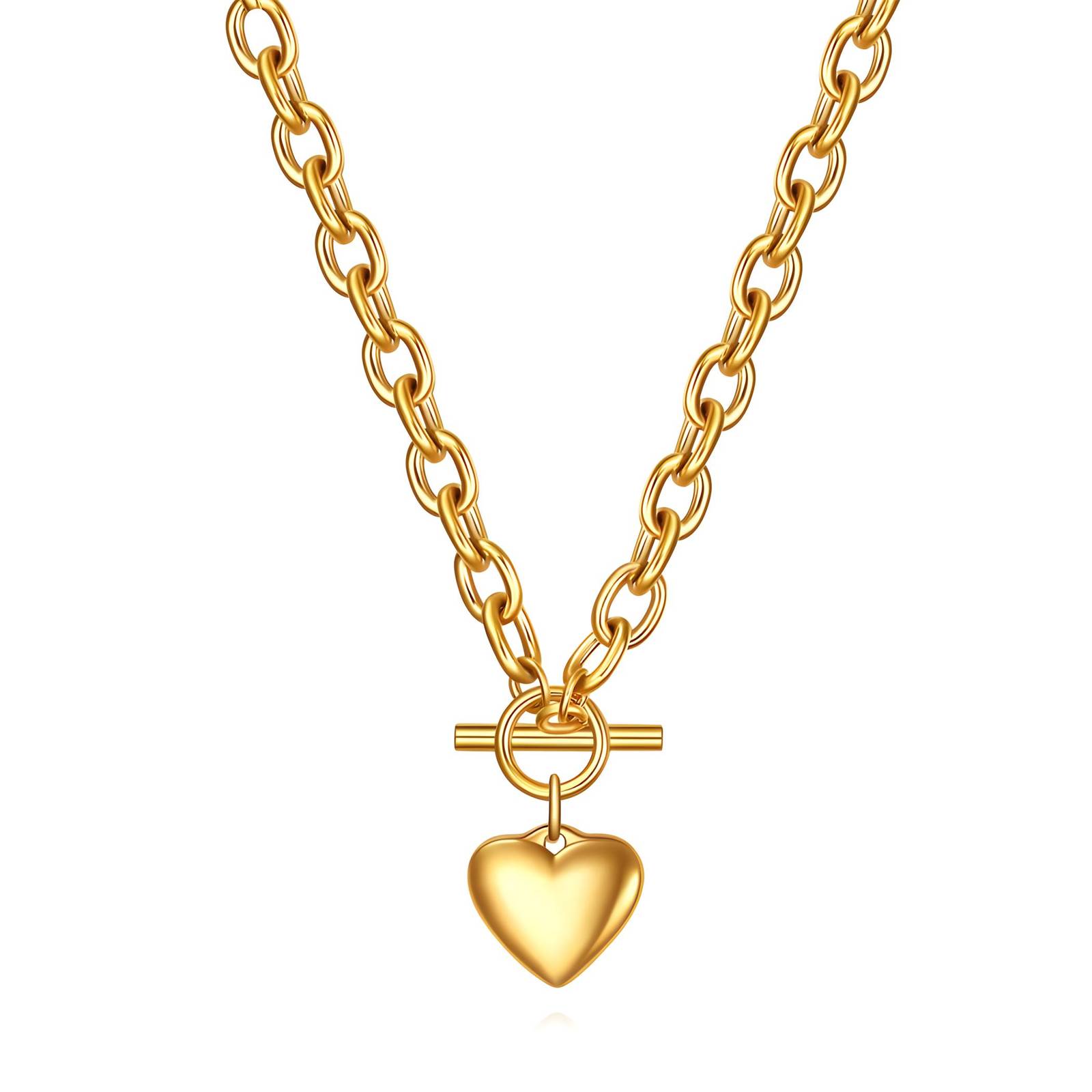 Gold Heart Pendant Necklace