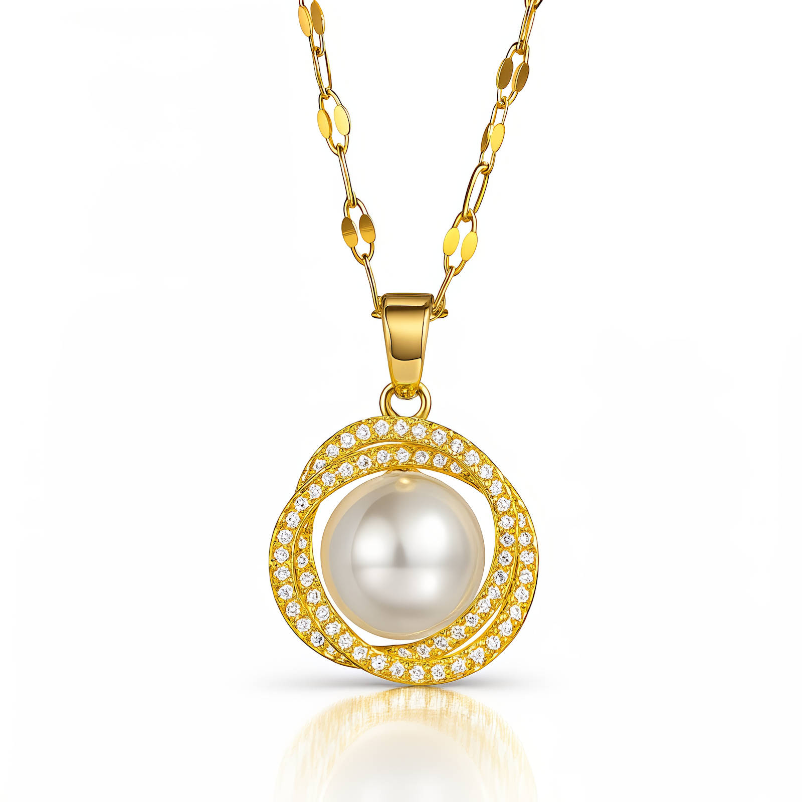 Elegant Pearl & Gold Pendant Necklace