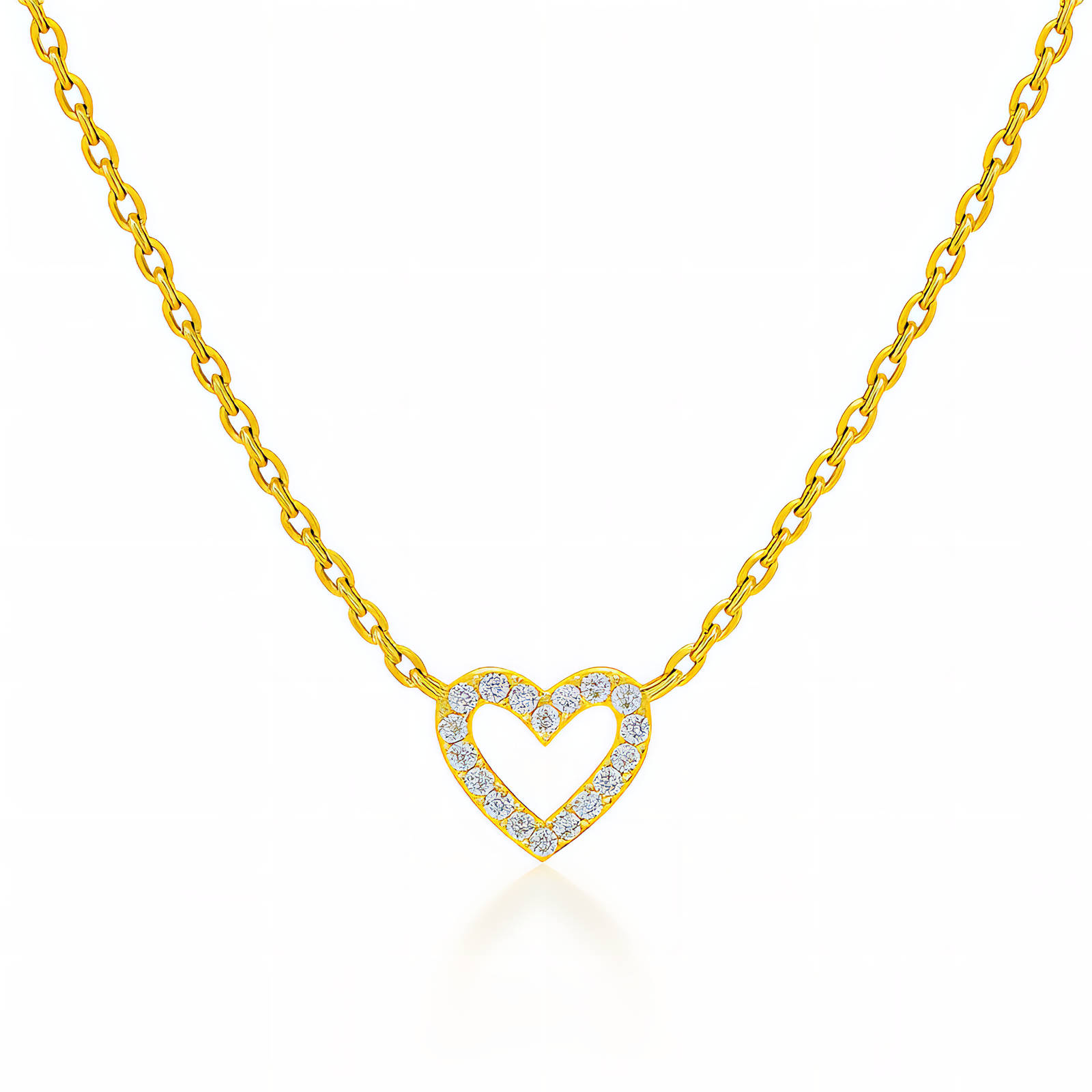 Gold Heart Pendant Necklace