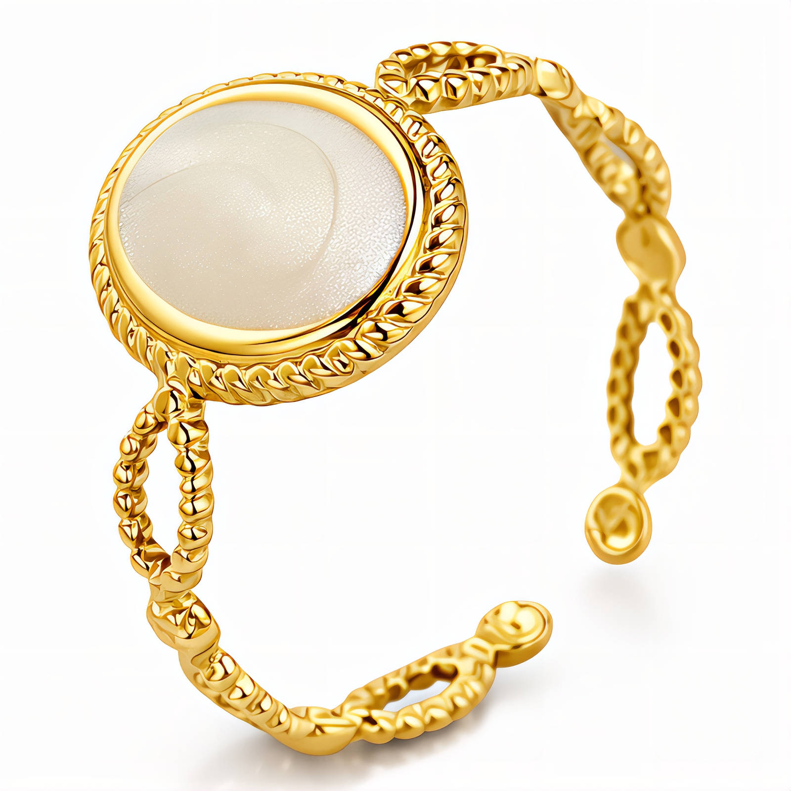 Elegant Gold-Plated Pearl Ring
