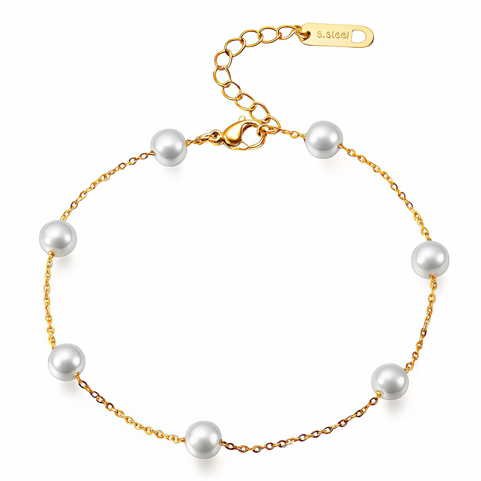 Gold Chain Pearl Bracelet