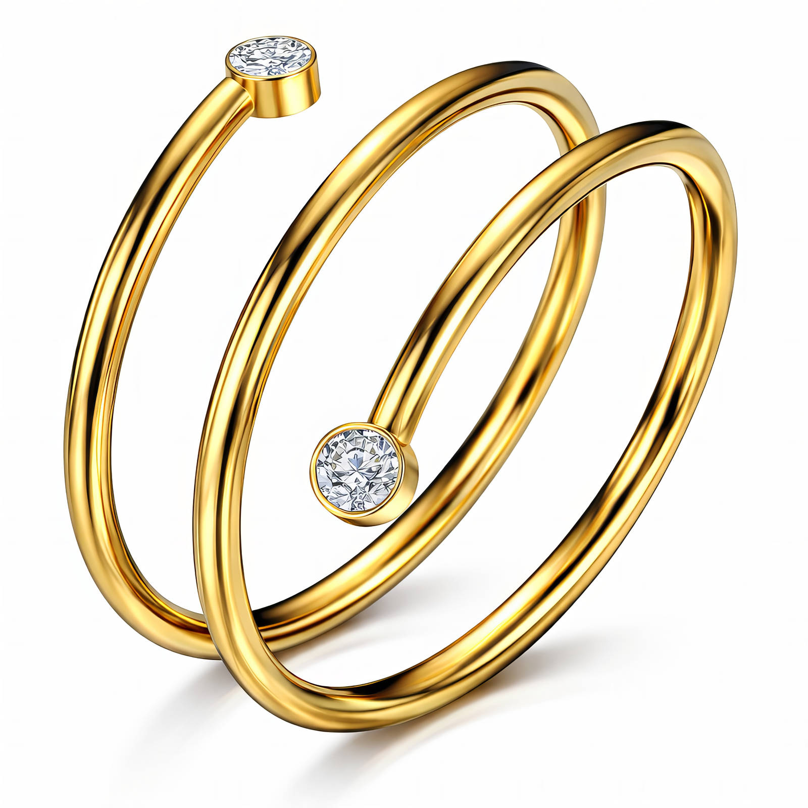 Gold Double Diamond Ring
