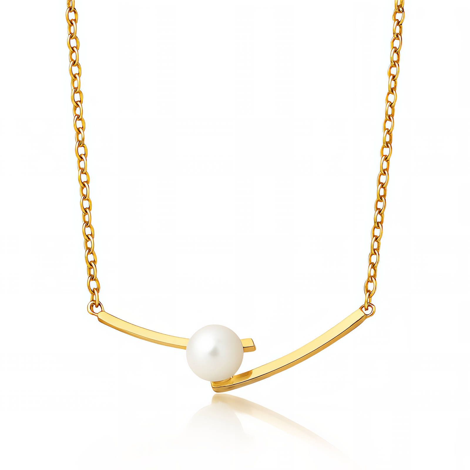 Gold Plated Pearl Necklace