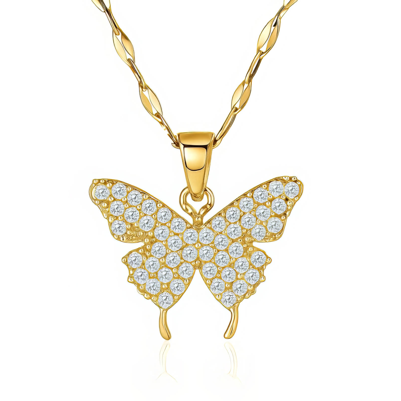 Gold Butterfly Pendant Necklace