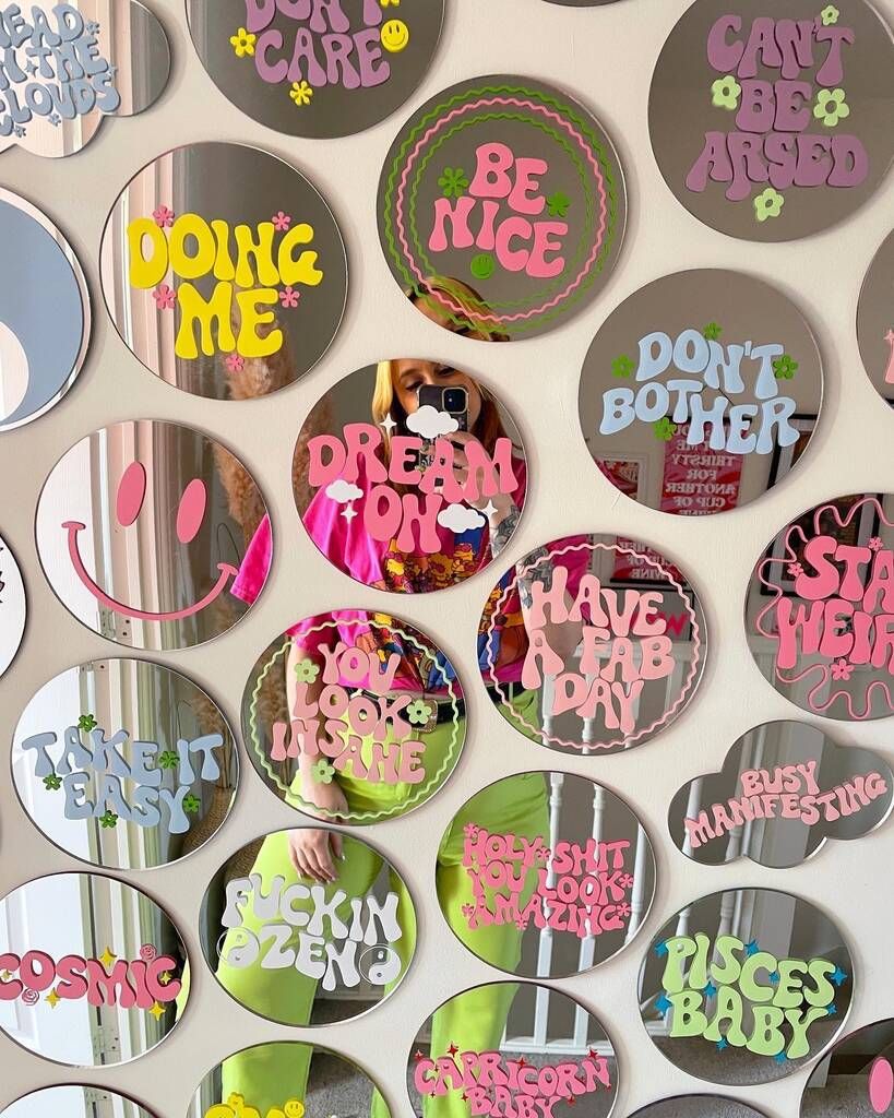 Motivational Round Wall Mirrors