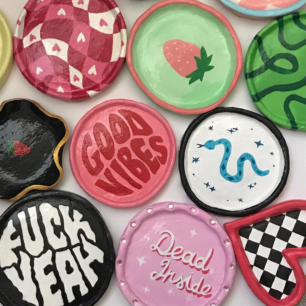 Vibrant Ceramic Trinket Plates