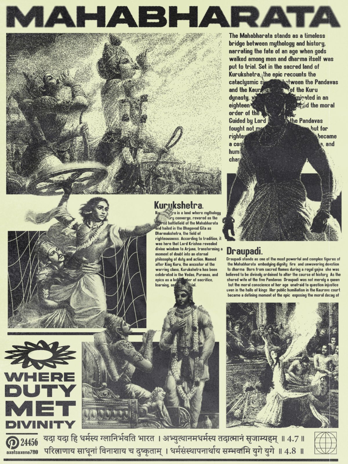 Mahabharata Illustrated Poster