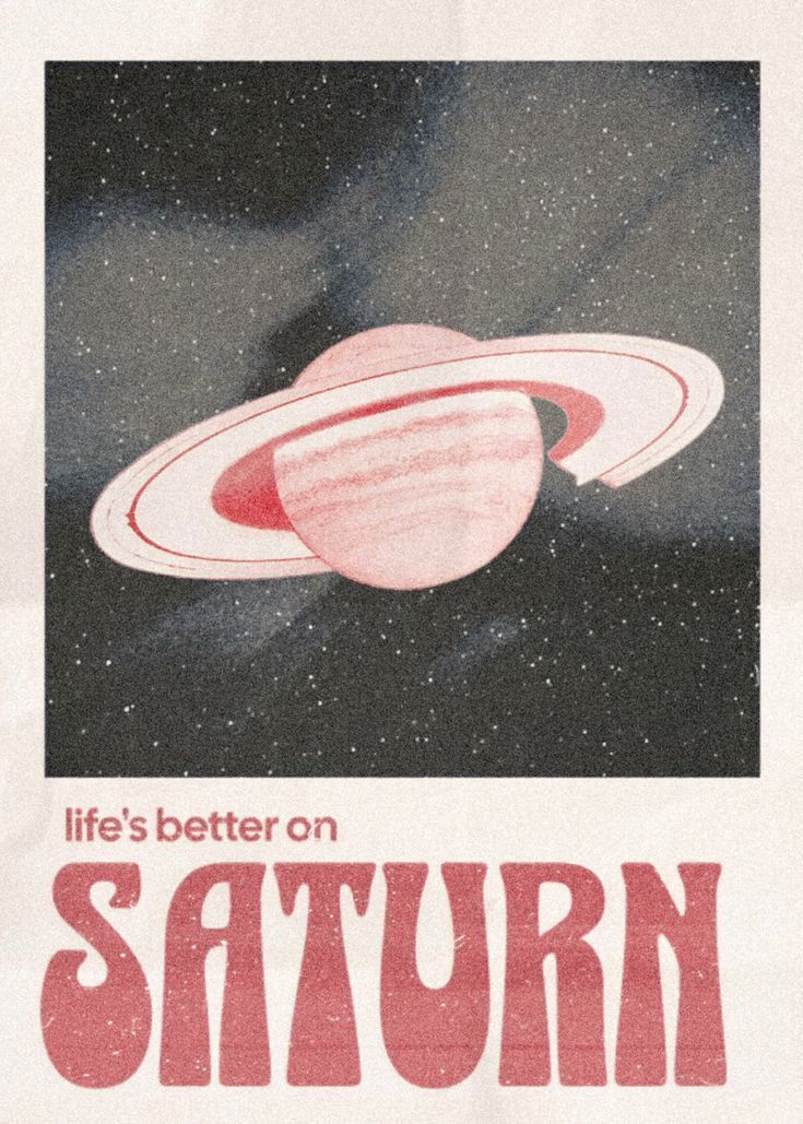Saturn Retro Art Poster