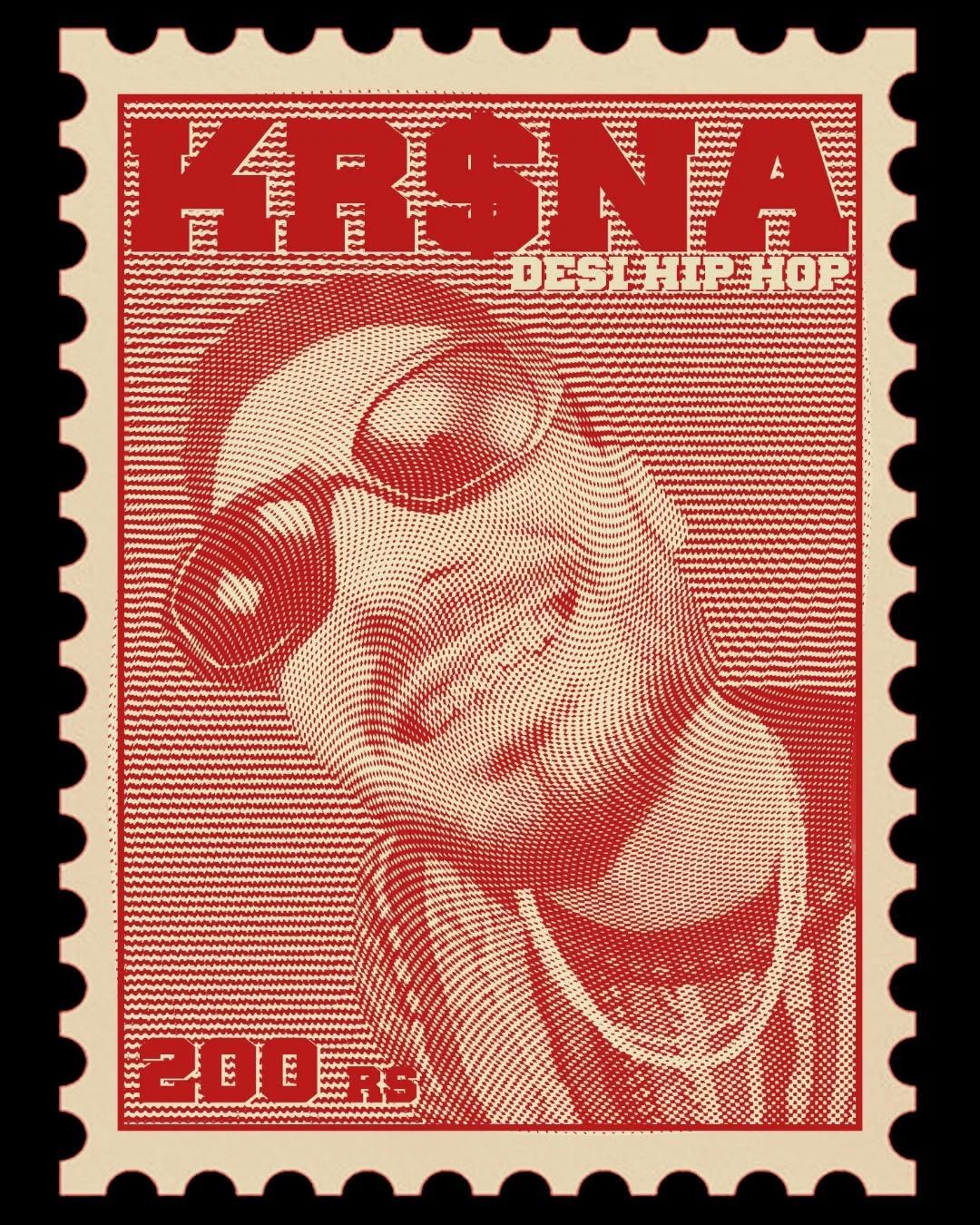 KRSNA Desi Hip Hop Stamp Art