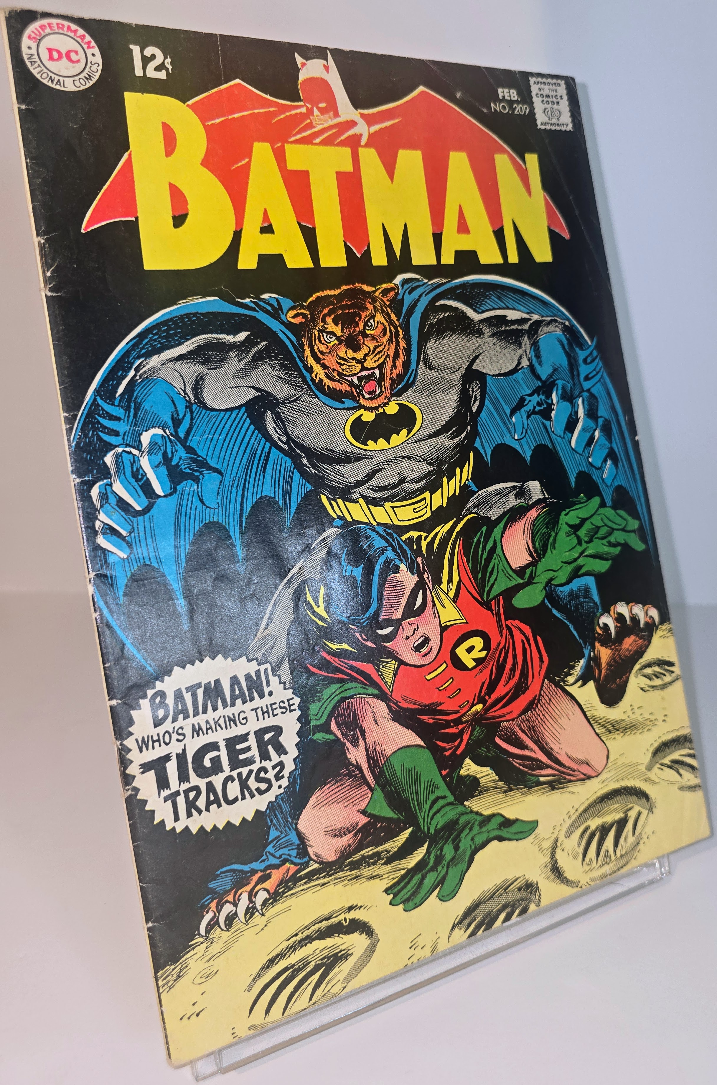 Batman Comic Issue #209 Neal Adams Cover - Strong Spine - Silver Age