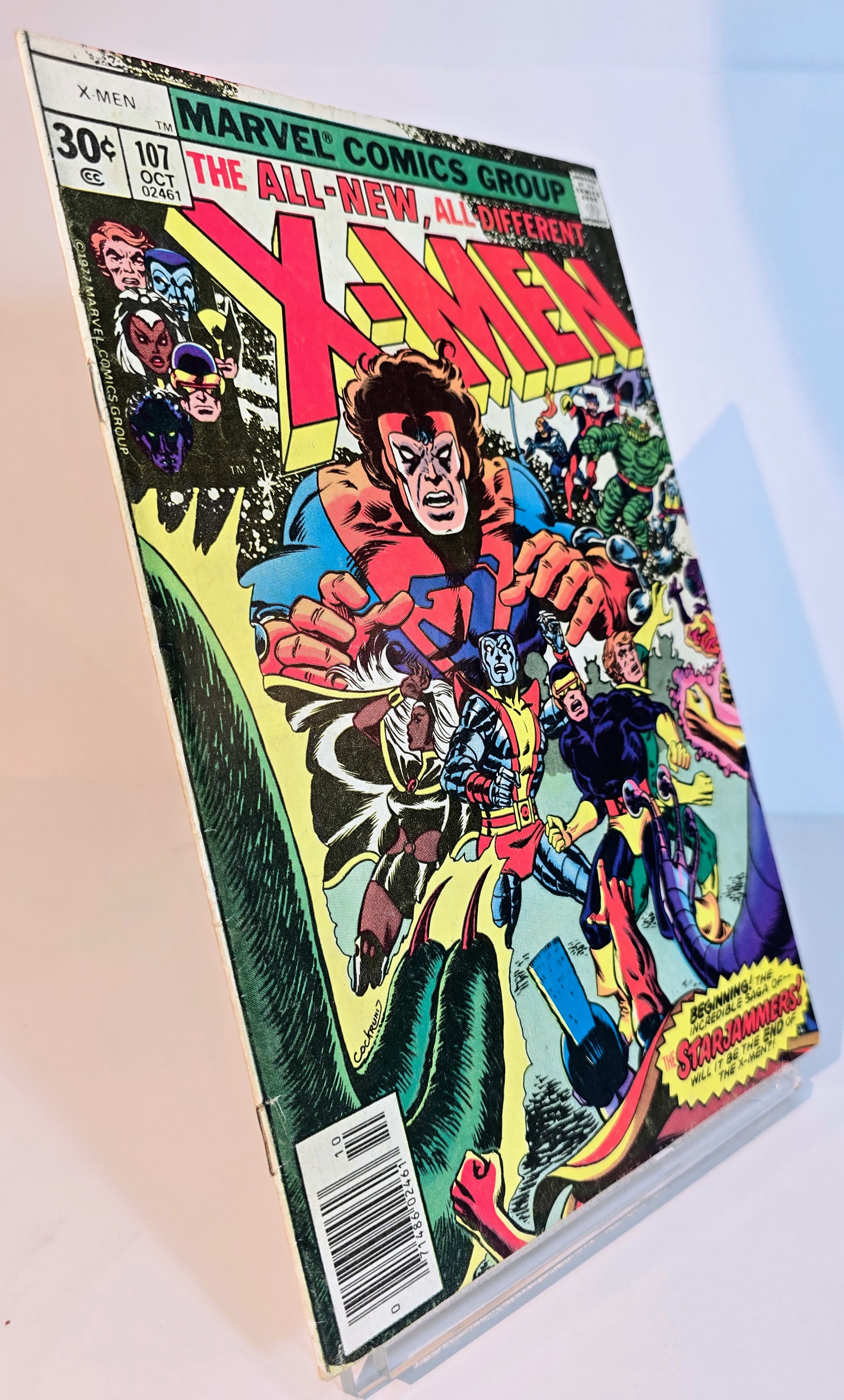 X-Men #107 (1977) - 1st Starjammers & Gladiator - Strong Spine