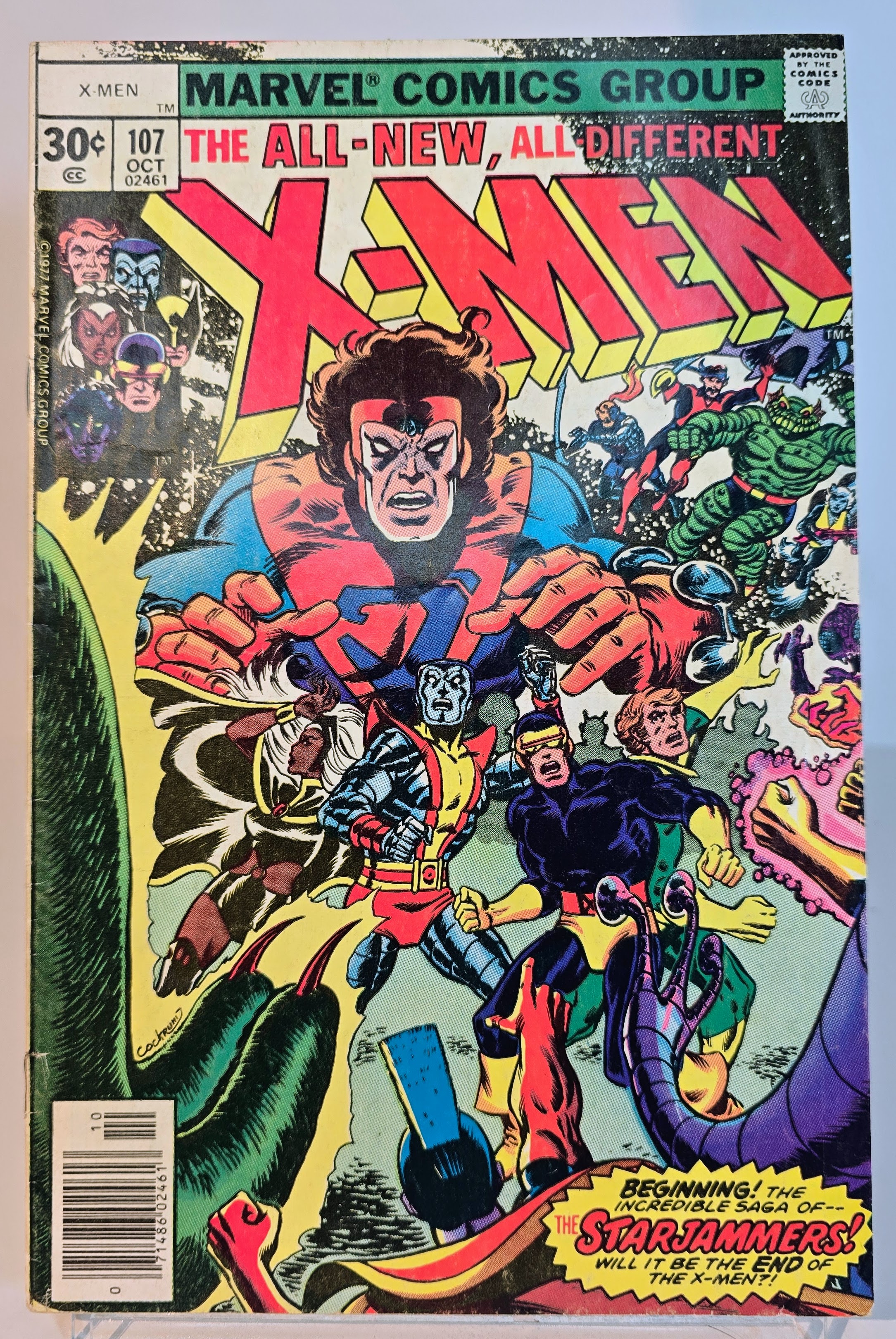 X-Men #107 (1977) - 1st Starjammers & Gladiator - Strong Spine