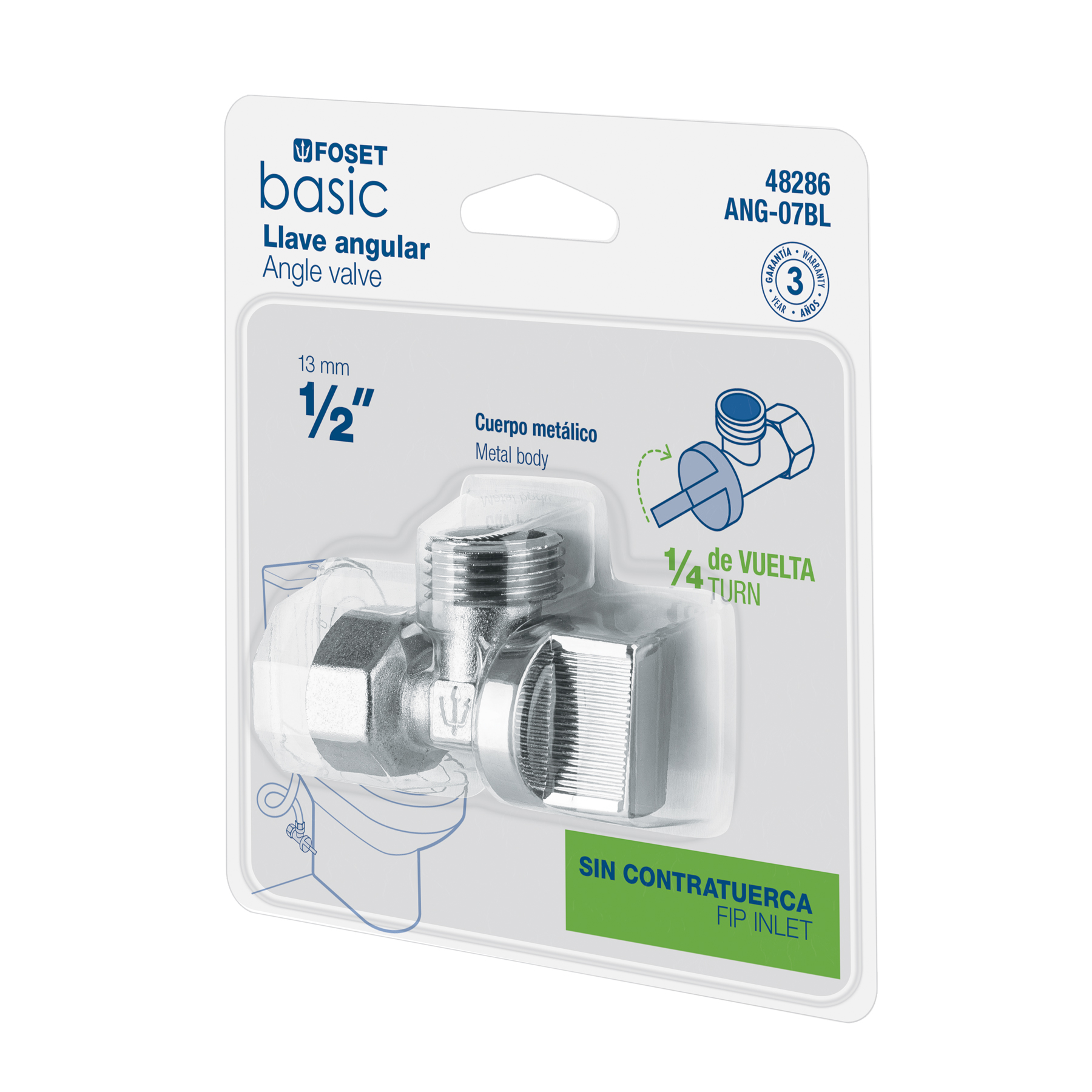 Llave angular metálica 1/2" 48286