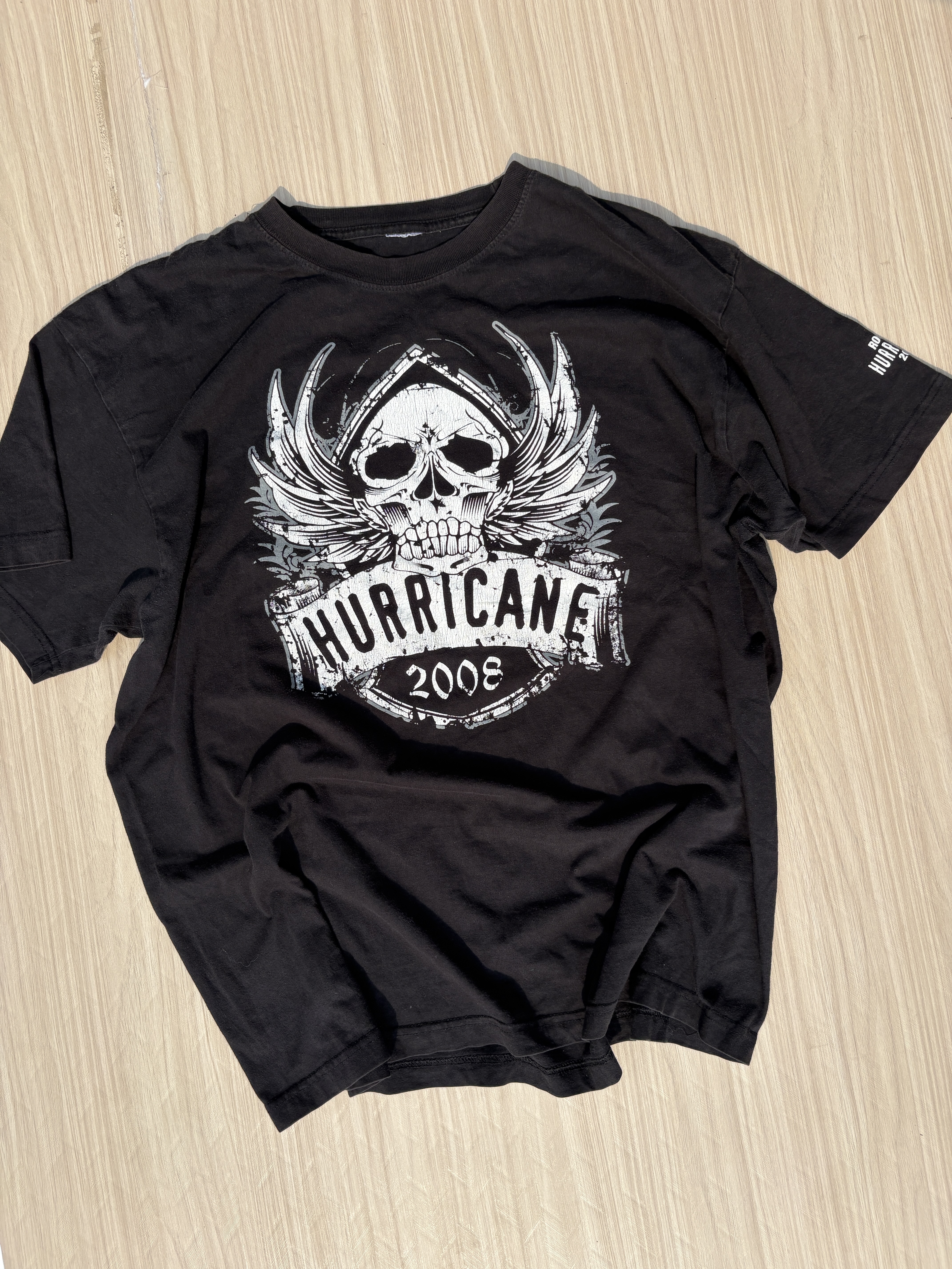 Hurricane Graphic Black T-shirt (XL)