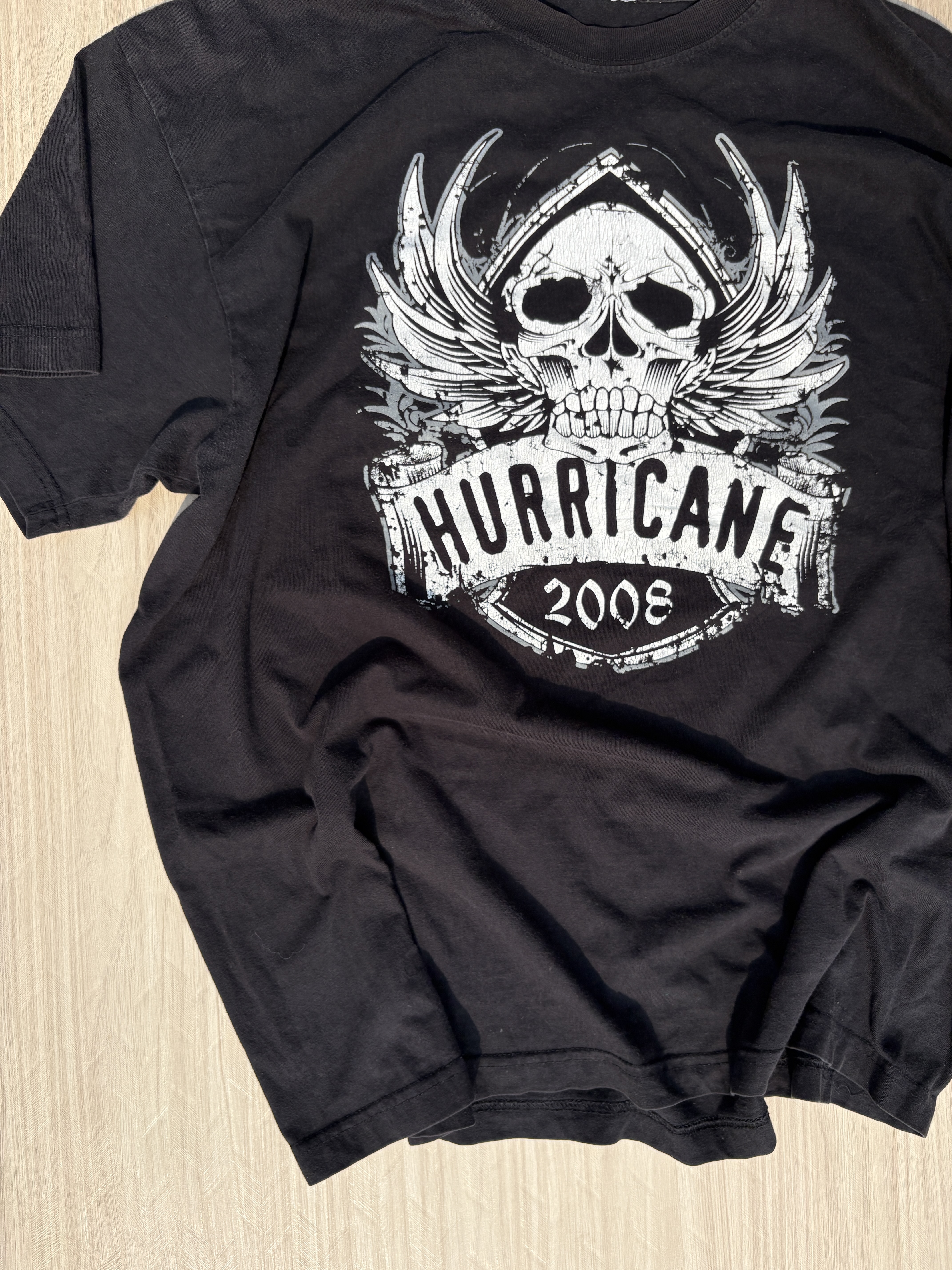 Hurricane Graphic Black T-shirt (XL)