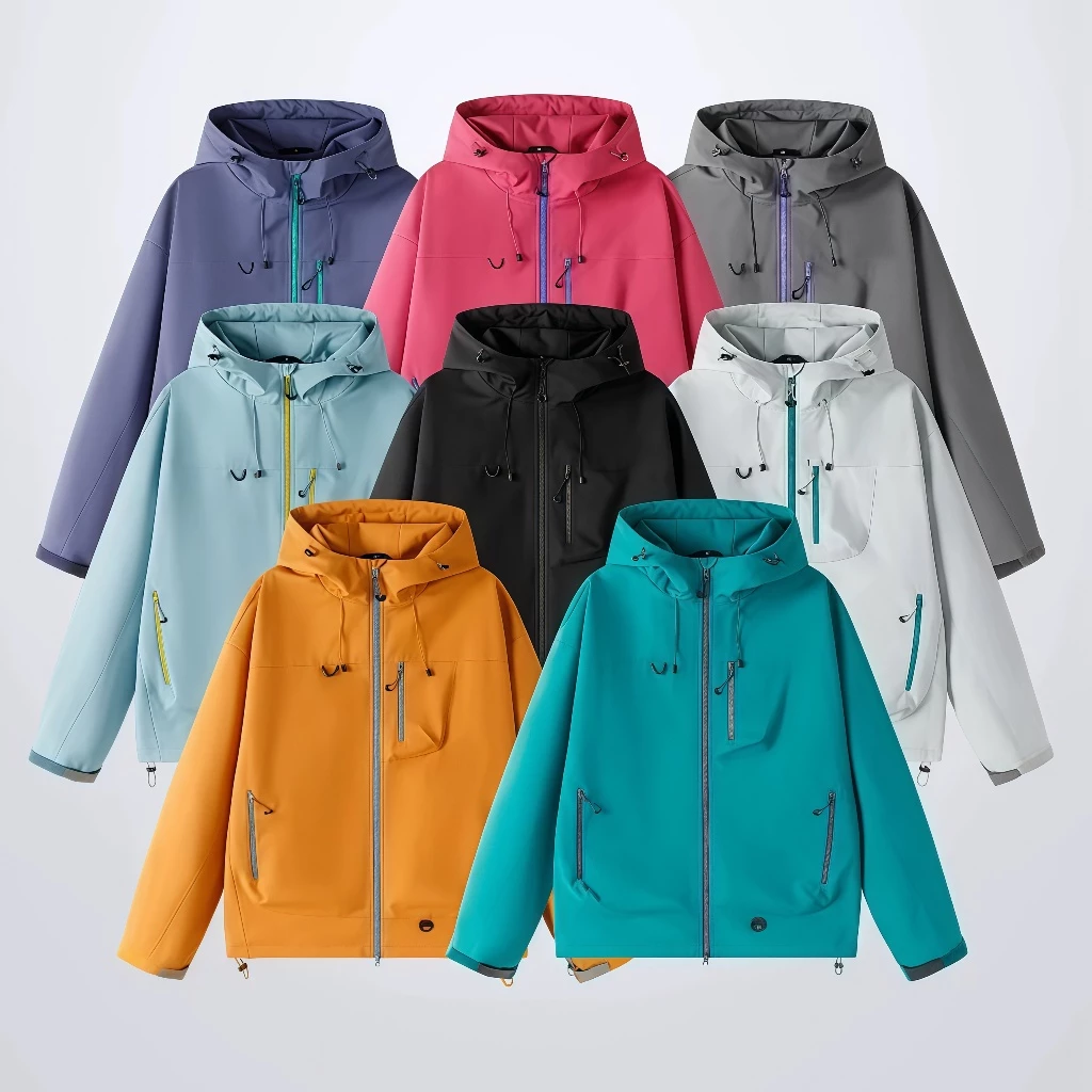 Men's Windbreaker Outdoor Hiking Camping Multi-pocket Jackets Quick Drying Waterproof Men Jacket