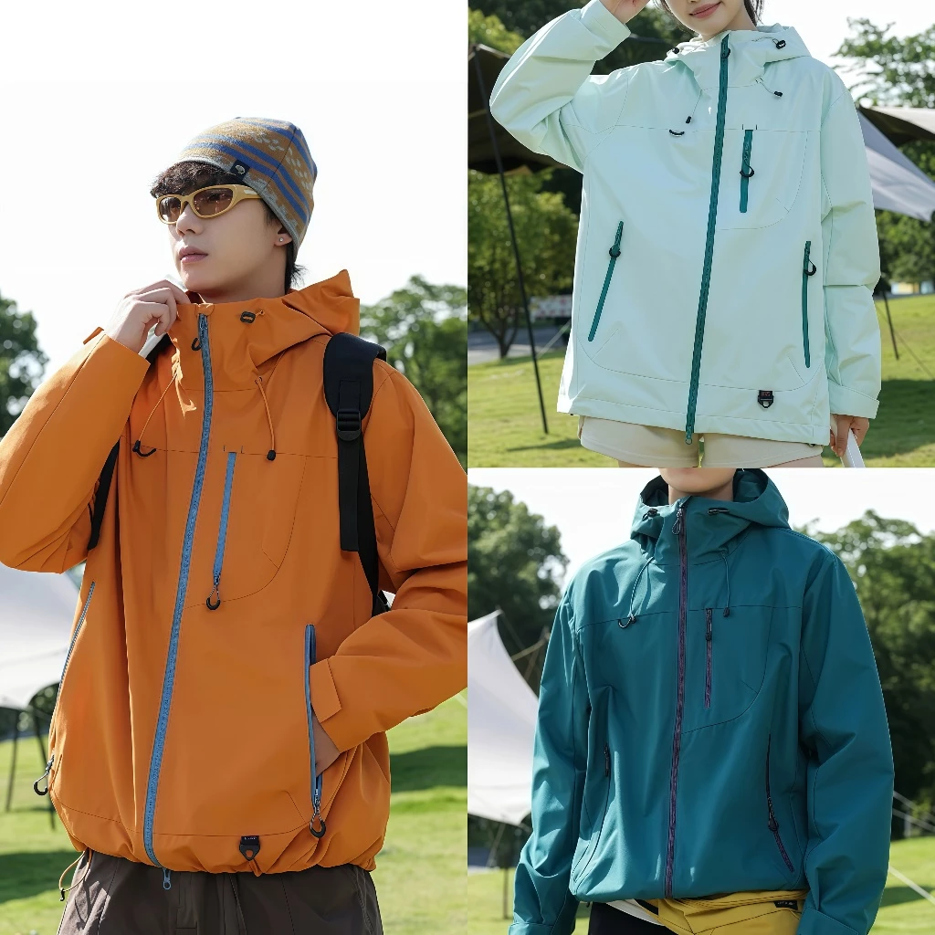 Men's Windbreaker Outdoor Hiking Camping Multi-pocket Jackets Quick Drying Waterproof Men Jacket