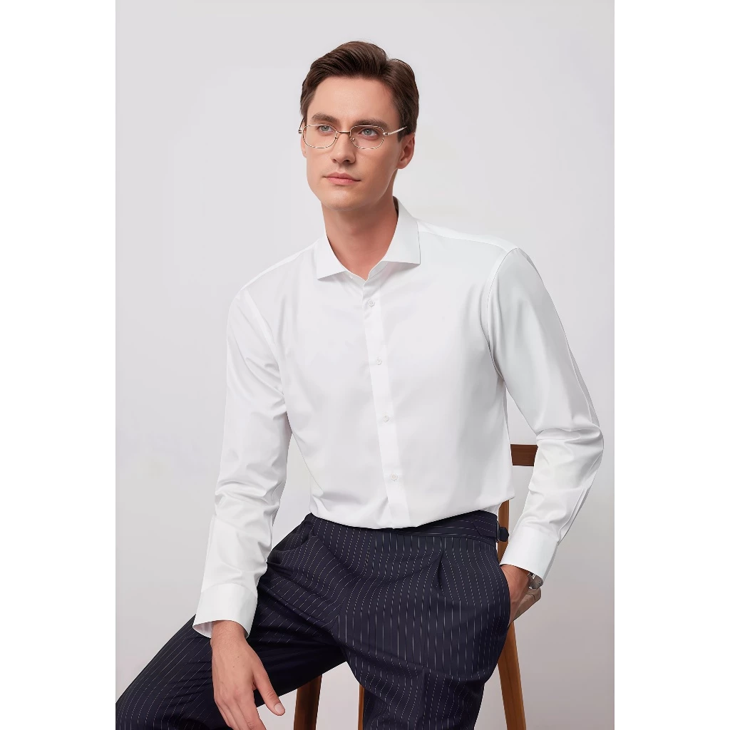 Long-sleeved Shirts Fashion Casual Baju Lelaki Slim Fit Kemeja Lelaki High quality Business Formal Lapel Knit Shirt