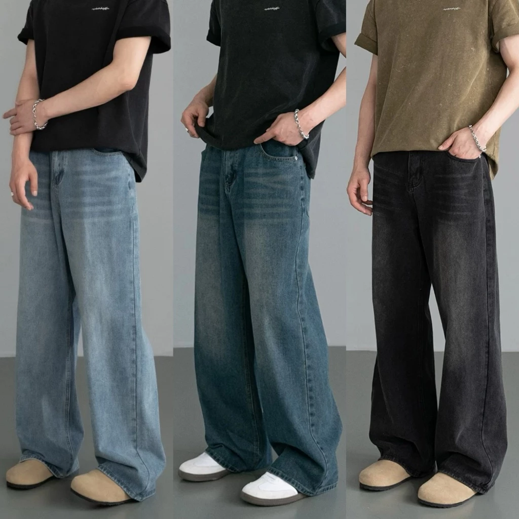 Korean Style Jeans pants for Men High quality Straight cut jeans comfortable pants