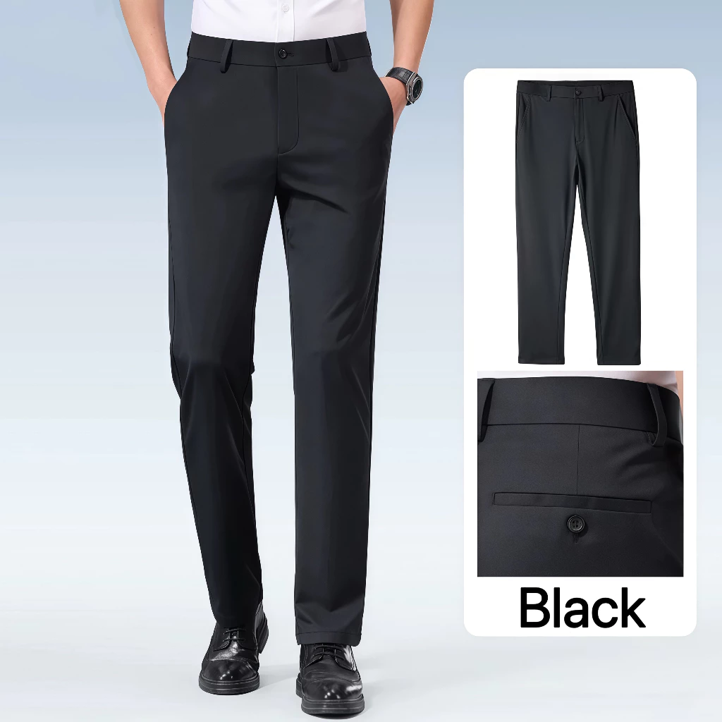Men's Formal Pants Office Straight Loose Long Trousers Elastic Slacks Business Suit Pant High Quality Casual Pants