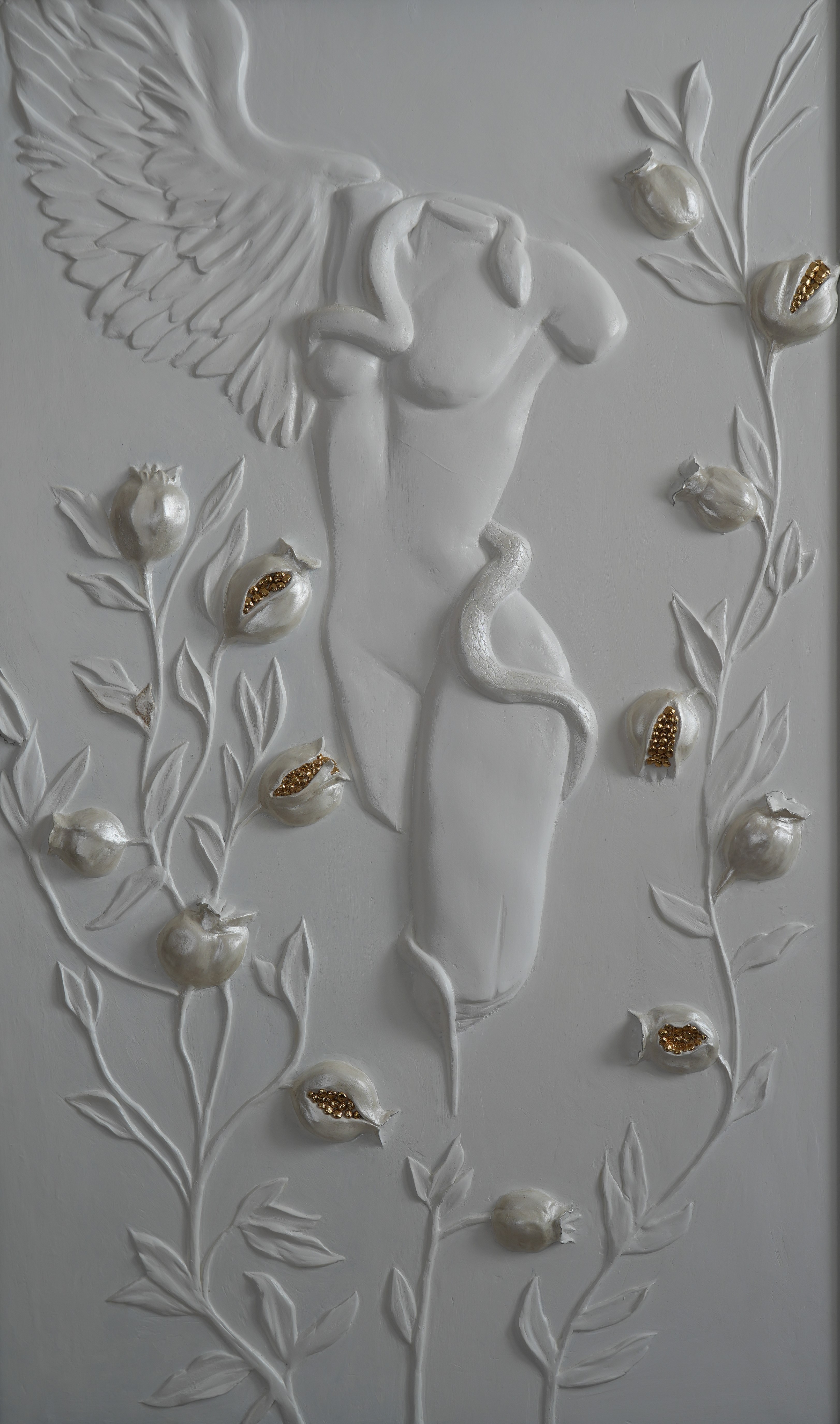 Angel & Blossoms Embossed Wall Art