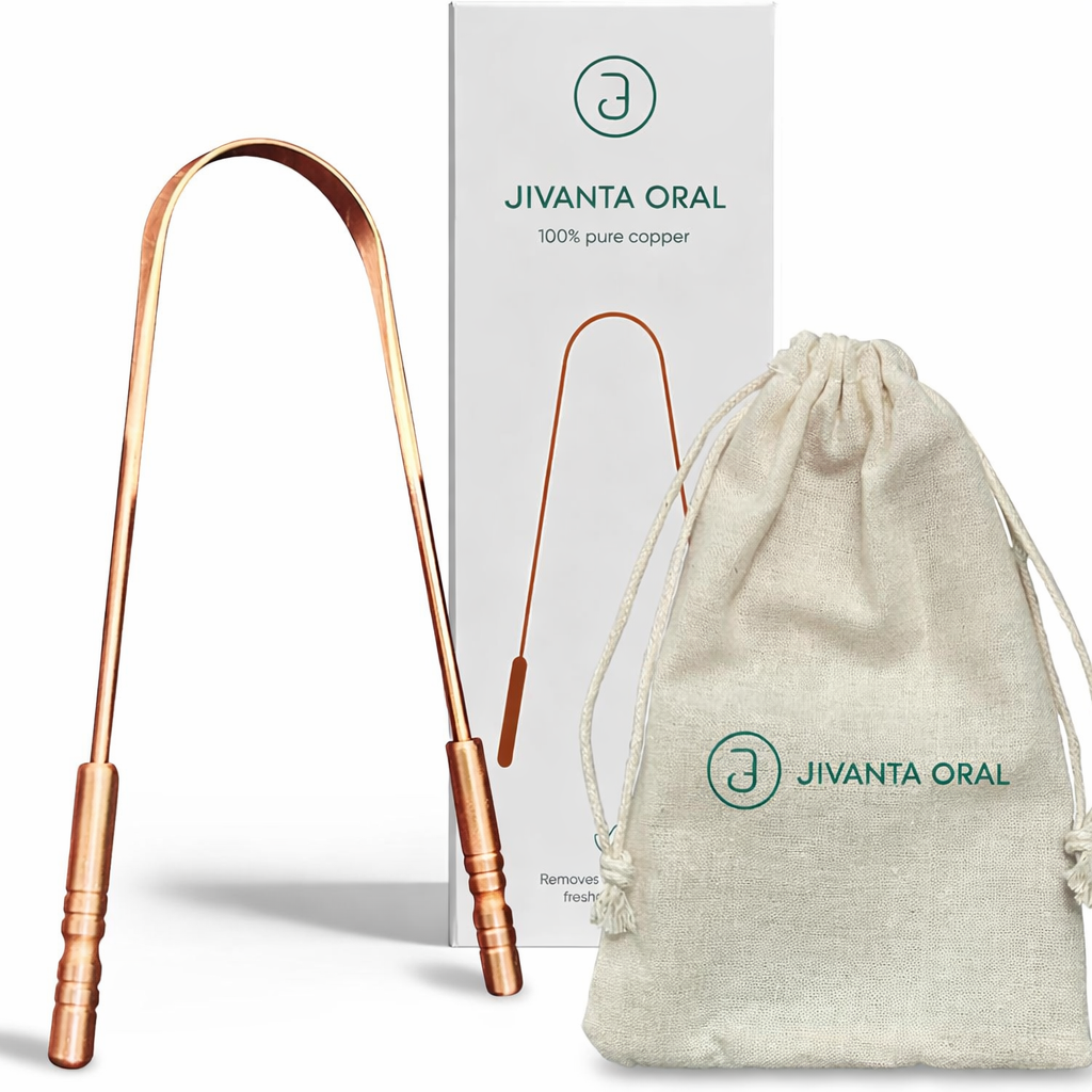 Jivanta Oral Pure Copper Tongue Scraper – Natural Ayurvedic Tongue Cleaner for Better Oral Hygiene