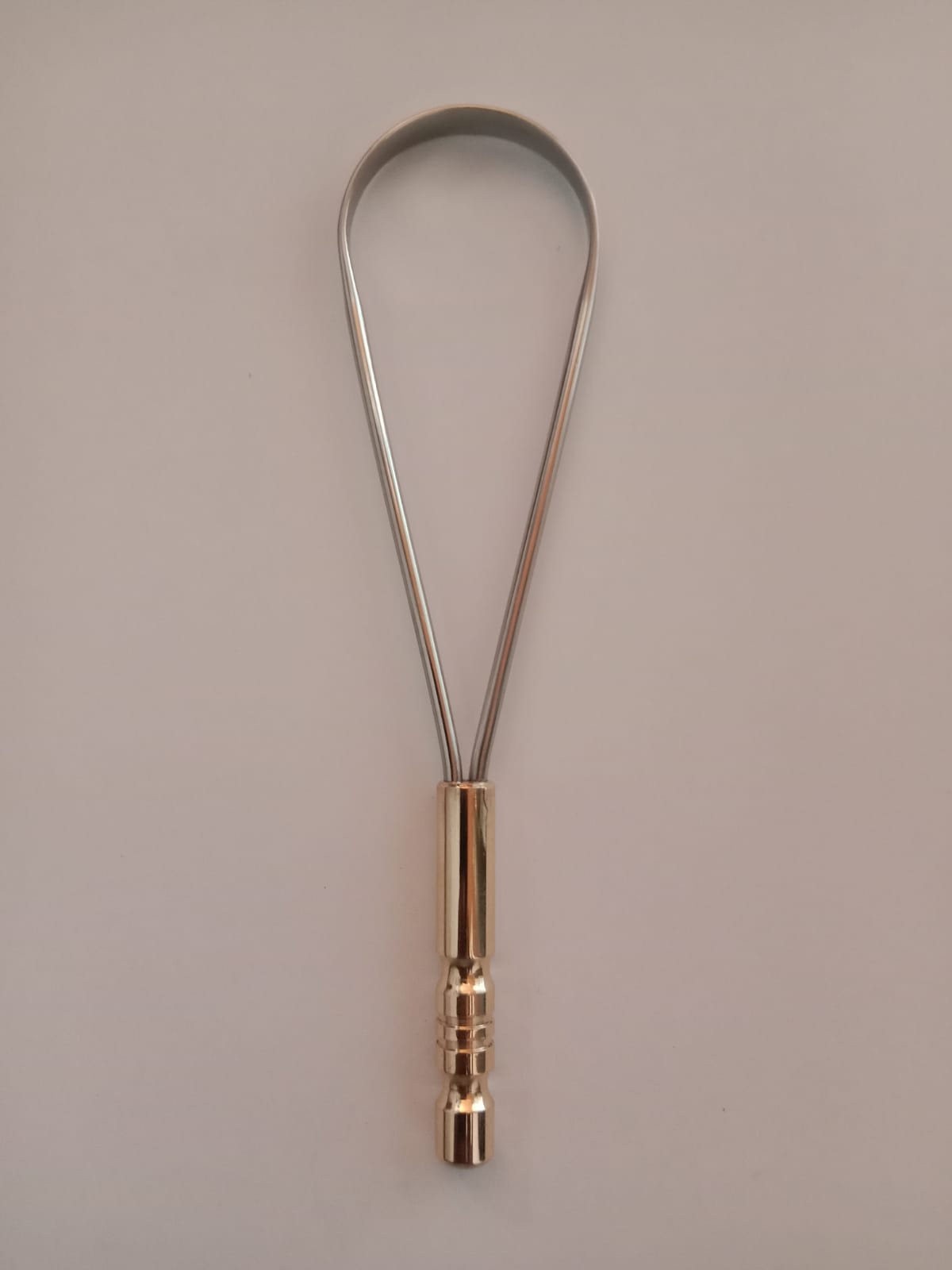 Steel Tongue Scraper with Brass Handle – Premium Metal Tongue Cleaner for Complete Oral Hygiene