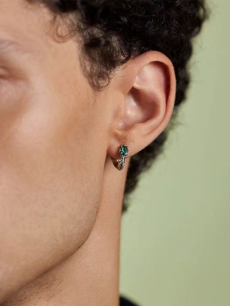 Emerald Serpent Earrings