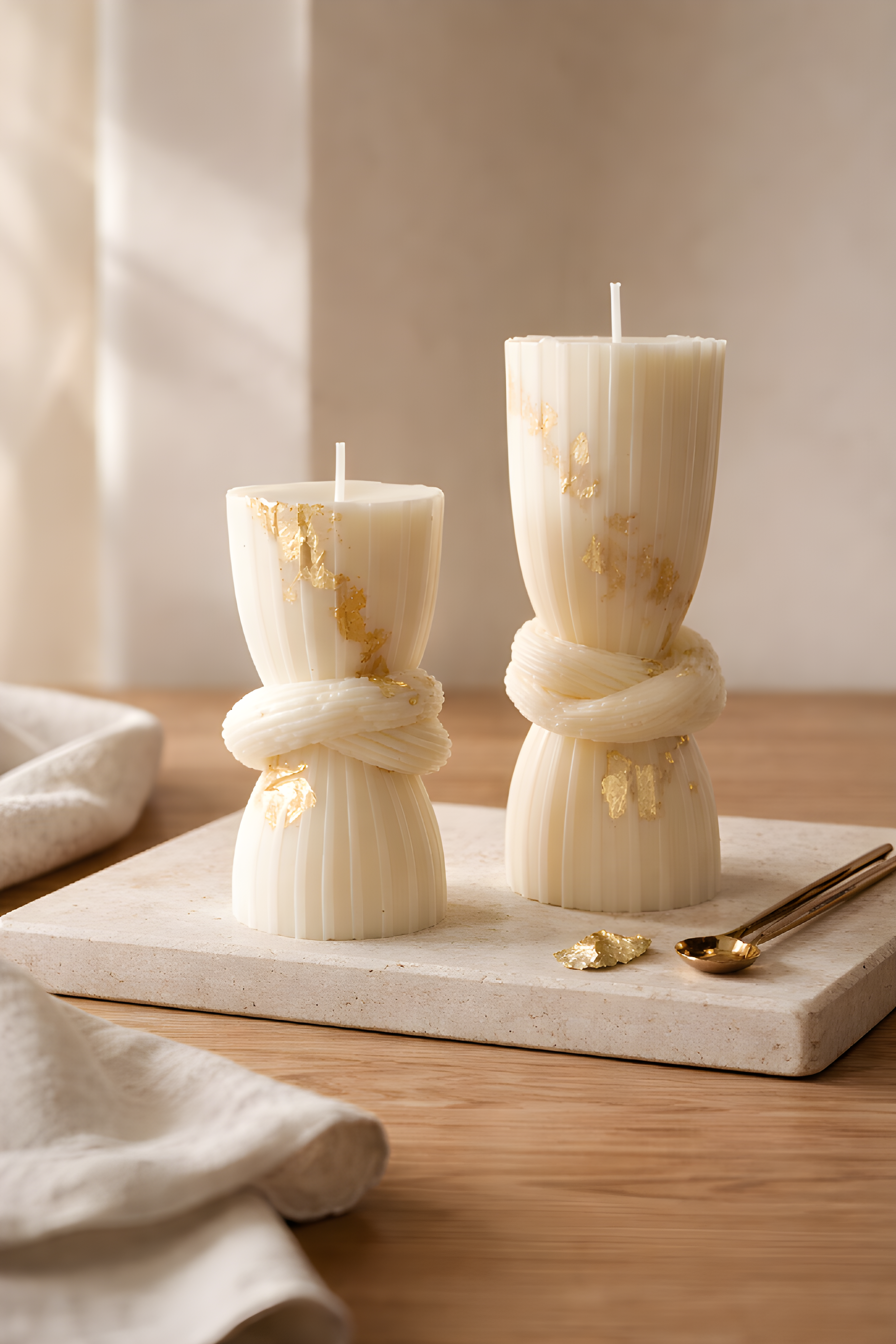 Bougies torsadées dorées