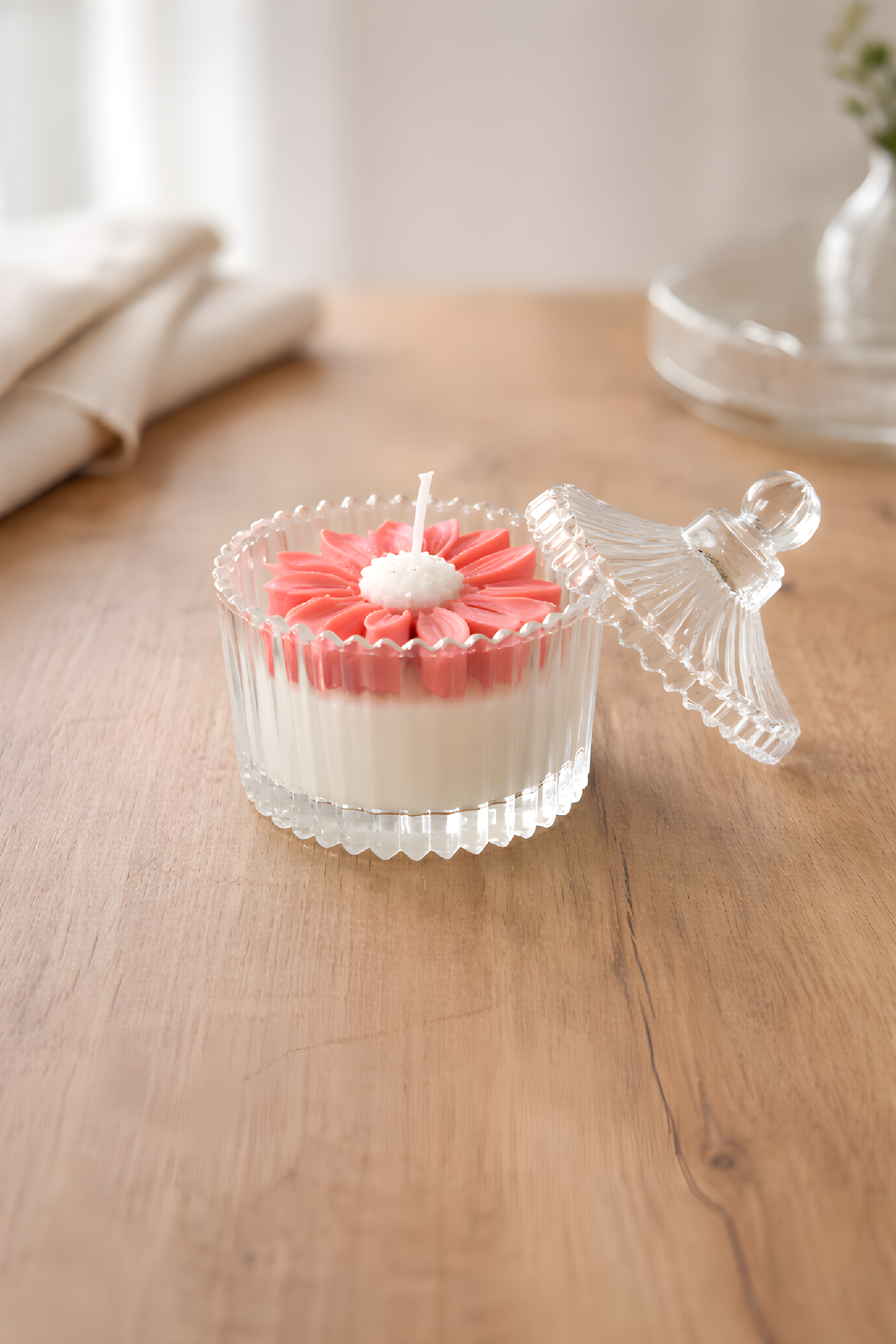 Bougie décorative fleurie