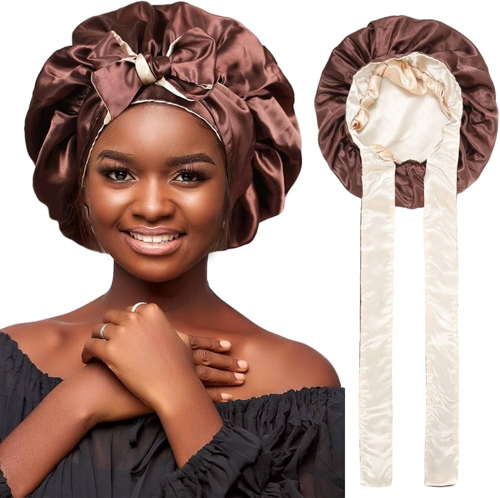 ALYNORÉ Signature Satin Sleep Bonnet – Champagne Luxury Edition