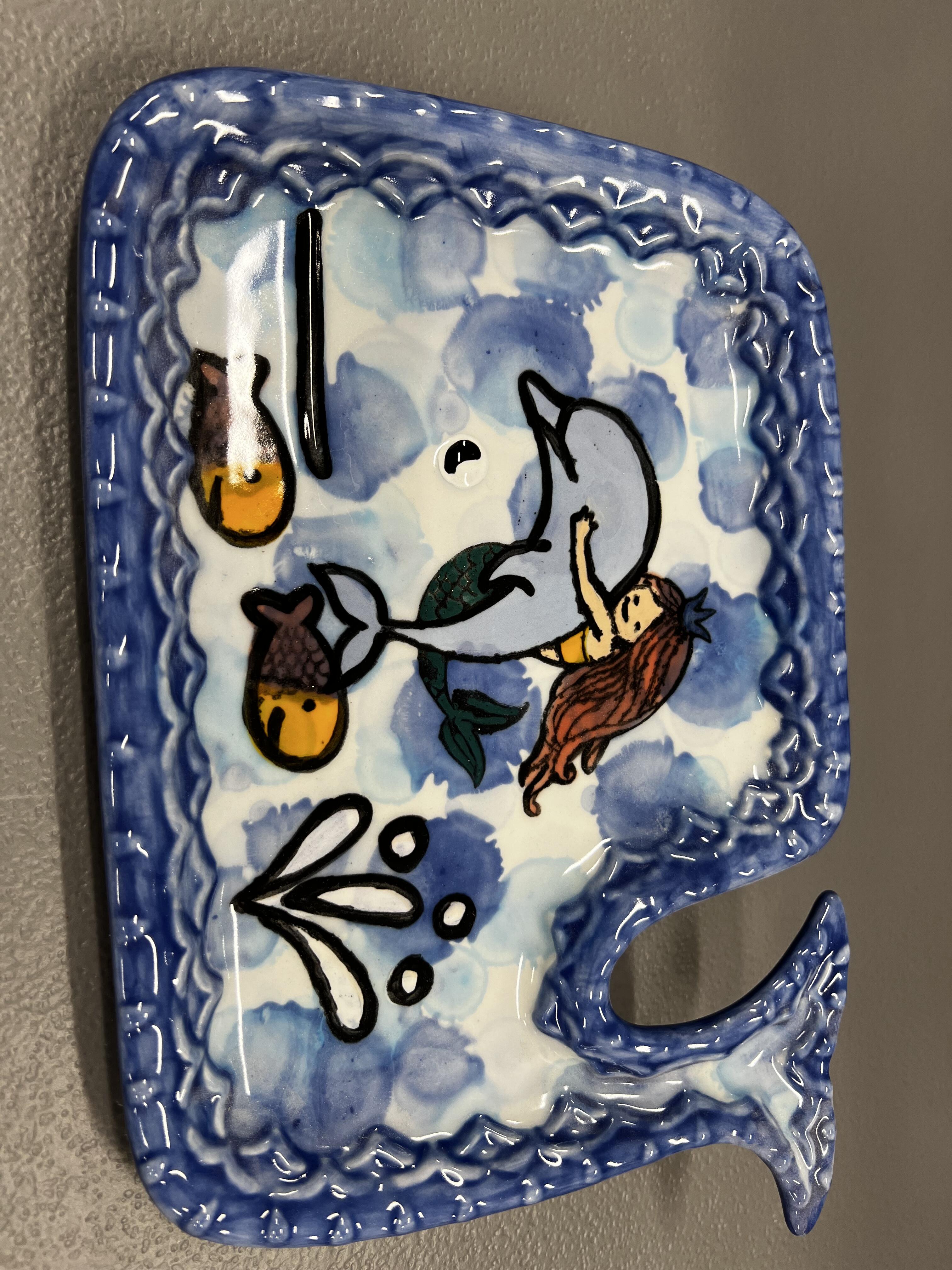Mermaid & Dolphin Ceramic Dish