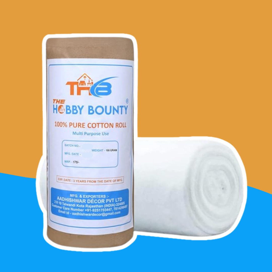 100% Pure Cotton Roll Undercast Padding Roll Soft and Absorbent Cotton Makeup Remover, Tear & Use Roll White Cotton roll for Art Projects Mask Making Craft