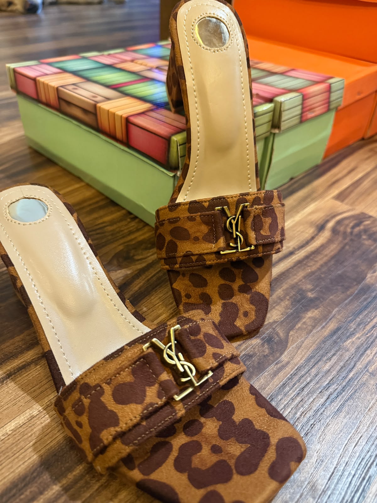 Leopard Print Designer Mules