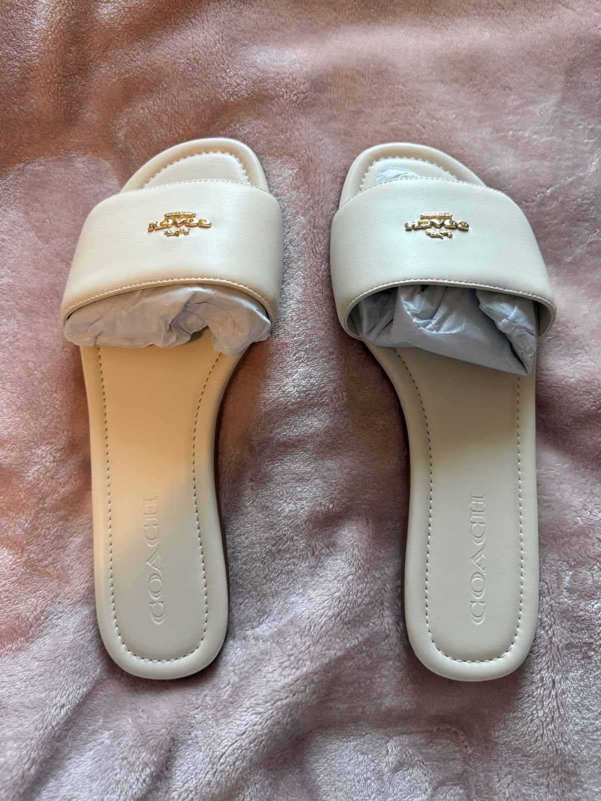 Coach Ivory Slide Sandals