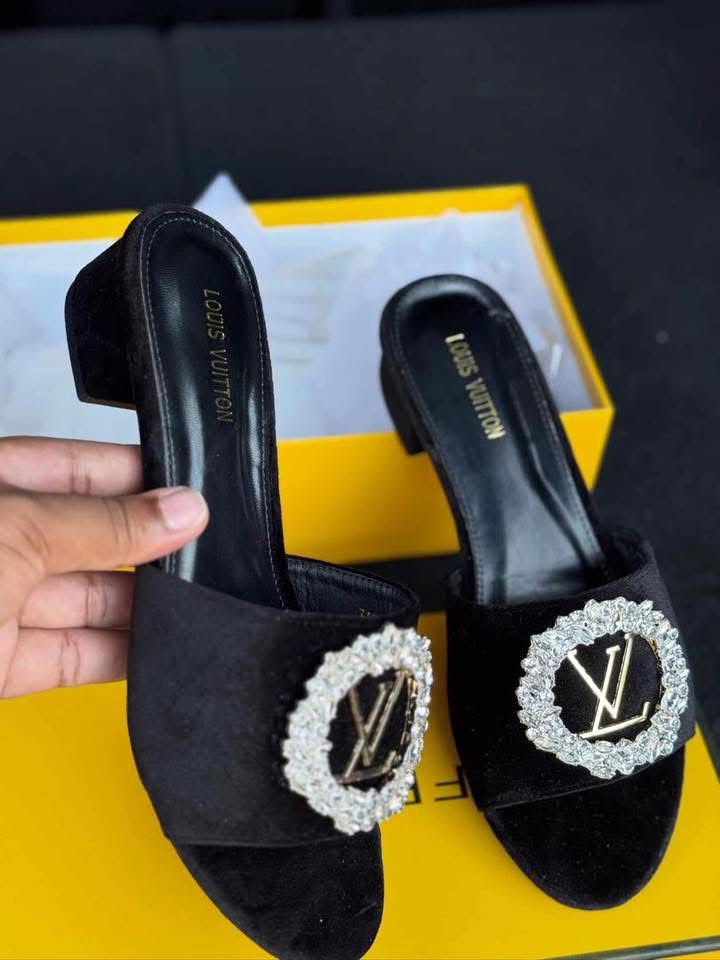 Luxury Black Slip-On Heels