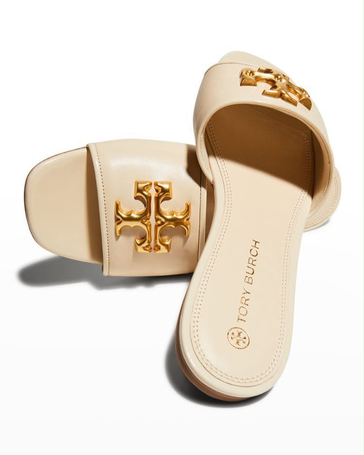 Tory Burch Cream Slide Sandals