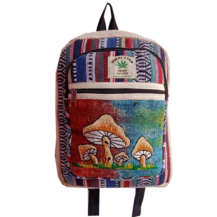 Hemp Mushroom Art Mini Backpack