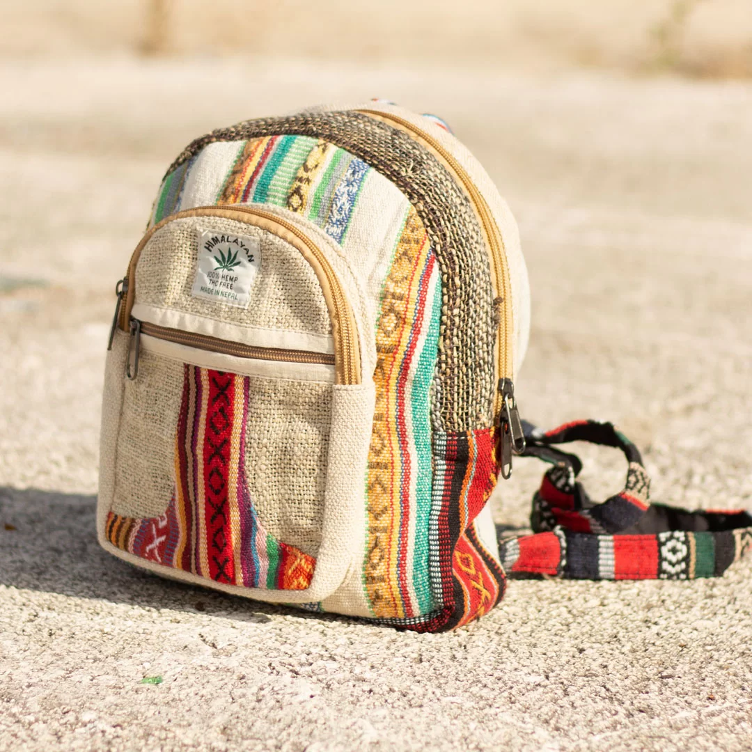 Boho Hemp Mini Backpack