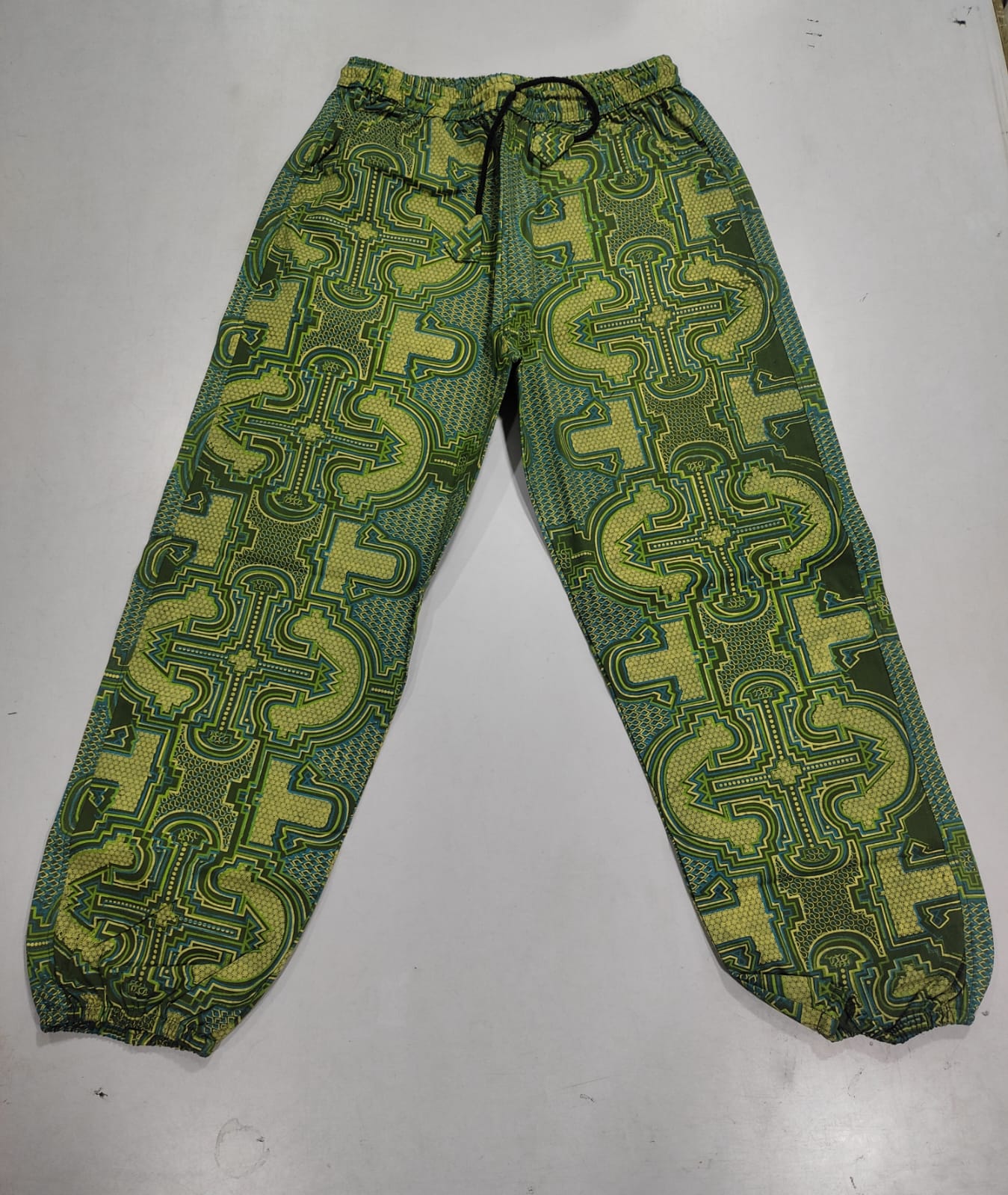 Green Patterned Jogger Pants