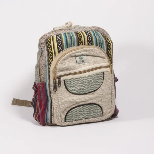 Boho Hemp Canvas Medium Backpack