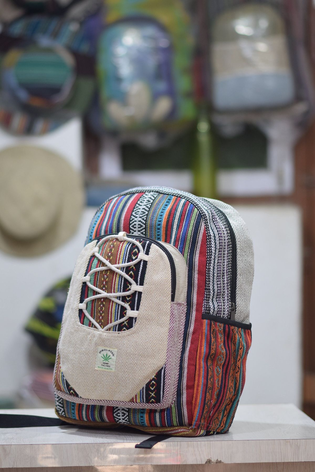 Ethnic Patterned Backpack