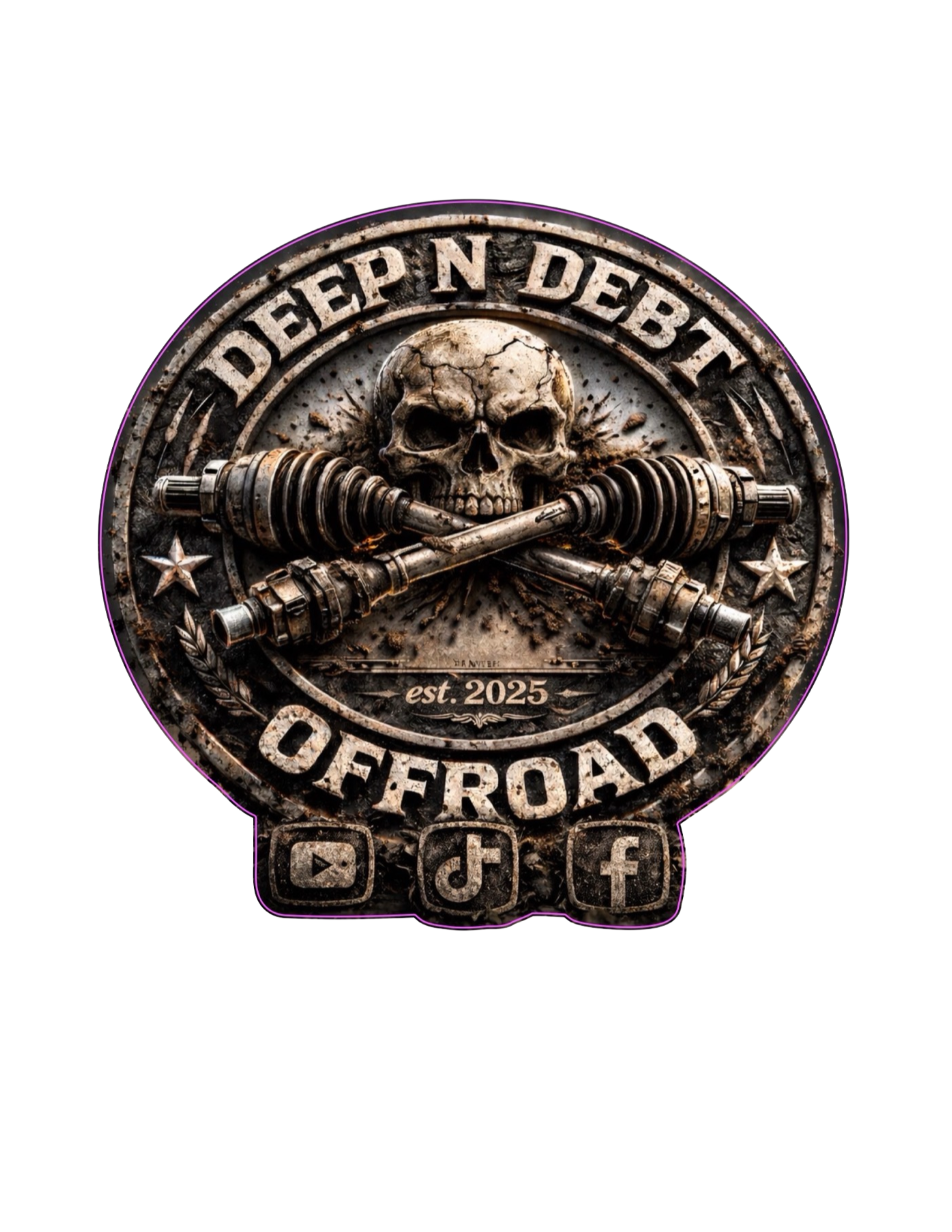 Deep N Debt Offroad Sticker 3X3 
