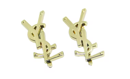 Gold YSL Logo Earrings