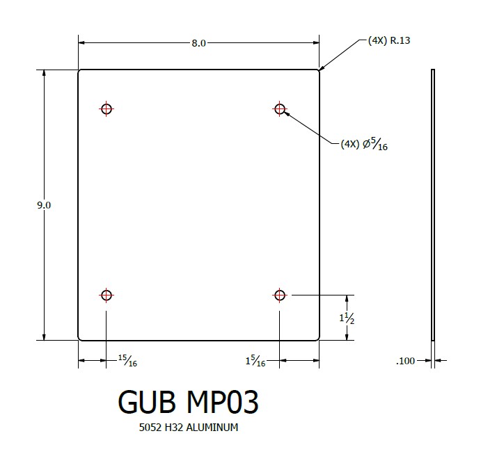 GUB MP03 Replacement, Mount Plate for GUB03